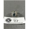 Image 1 : 925 Sterling Silver w/ Greyish Stone Ring