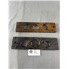 Image 2 : Antique Wood Chocolate Mold & Signed Hand Painted Wood Candle Sticks 1929