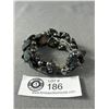 Image 2 : Hand Crafted Black Pearls Wire Bangle Bracelet