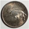Image 1 : 1967 Queen Elizabeth 25 Cents UNC Nice Tonning