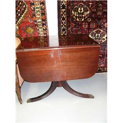 American mahogany drop leaf dining room table (173)