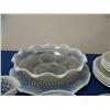 Image 2 : Hobnail dessert set with 4 plate, cups/saucer, berry dish with tray, tray has small chip, creamer di
