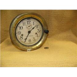 Seth Thomas ships clock, with seconds, heavy brass, 8" (154)