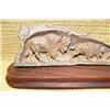 Image 2 : 7.5" relief carved mammoth bone of 3 buffalo M048 - imported (2)