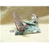 Image 1 : 7.5" soapstone kayaker and whale bone whale #582F (2)