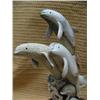 Image 4 : Group of 7.5"  4 carved killer whales carved from antler - imported, retail price $750 (2)