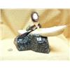 Image 1 : 13" whale bone kayaker by Michael Scott mounted on Alaskan jade (2)