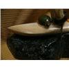 Image 3 : 13" whale bone kayaker by Michael Scott mounted on Alaskan jade (2)