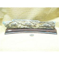 13" relief carved mammoth bark with 3 running elk- imported M019  (2)