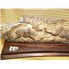 Image 2 : 13" relief carved mammoth bark with 3 running elk- imported M019  (2)