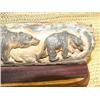 Image 2 : 7" relief carved mammoth ivory with 2 grizzly bears M006 (2)