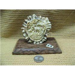 3.5" antler base relief carved mother and calf moose and bird - imported (2)