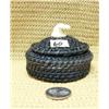 Image 1 : 3.5" baleen basket by Jerry Hawley with whales tail finial 648F (2)