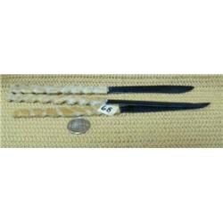 3 whale bone and baleen letter openers 9" long (2)