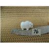 Image 2 : 2 white ivory musk ox mounted on whale bone by Robert Kokuluk of King Island (2)