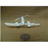 Image 1 : 5" fossilized ivory and white ivory kayaker by Mark Seeganna form King Island (2)