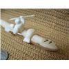 Image 3 : 5" fossilized ivory and white ivory kayaker by Mark Seeganna form King Island (2)