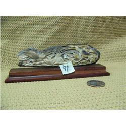 5.5" relief carved mammoth ivory of 3 hummingbirds M65 - imported (2)