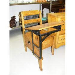 American Quarter Sawn oak school desk circa 1910 (2)