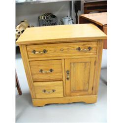 American oak commode - 28" tall, 25" long, 14.5" deep, circa 1890 (2)