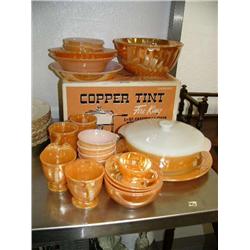 Lot of Fire King dishes with 1.5 quart casserole dish, bowls, cups/saucers, etc. (190)