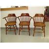 Image 1 : Lot of 3 oak captains chairs circa 1920 (2)
