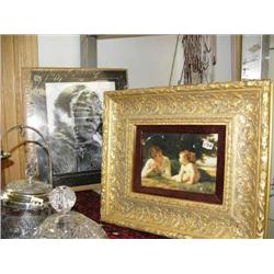 Beautiful gold framed print of mother and child and photo of Eskimo (2)