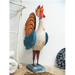 31" carved wood rooster - imported (2)