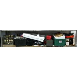 Assorted tools, nut, bolts, skill saw, battery charger, etc (185)