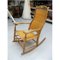 American walnut cane seated rocker circa 1870 (170)