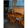 Image 1 : Solid wood table and 4 chairs, and oak lift top blanket box (185)