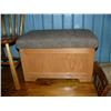 Image 2 : Solid wood table and 4 chairs, and oak lift top blanket box (185)