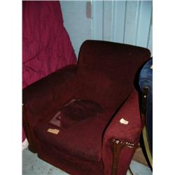 Overstuffed chair, art deco style American 1940 ()