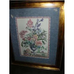 Gold framed floral picture (193)