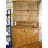 Image 1 : 2 door, 3 drawer, glass door pine hutch, circa 1860 (2)