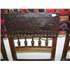 Image 2 : Lot of 4 antique belgian carved wood chairs, circa 1860 with engraved leather seats and backs, excel