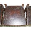 Image 3 : Lot of 4 antique belgian carved wood chairs, circa 1860 with engraved leather seats and backs, excel