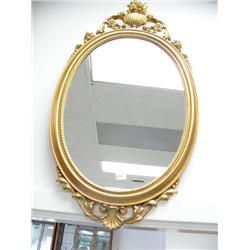 Oval gold cast framed mirror (195)