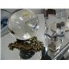 Image 4 : Lot of: antique brass desk lamp, letter opener, pepper shaker, small porcelain sink from Bobby McGee