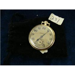 17 jewel pocket watch by Hampden, in working condition with seconds hand (170)