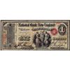 Image 1 : 1865 $1 National Bank of New-England East Haddam, CT CH# 1480 National Currency Note