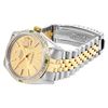 Image 4 : Rolex Mens Two Tone Emerald and Diamond Datejust Wristwatch With Rolex Box
