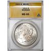 Image 1 : 1921 $1 Morgan Silver Dollar Coin ANACS MS65