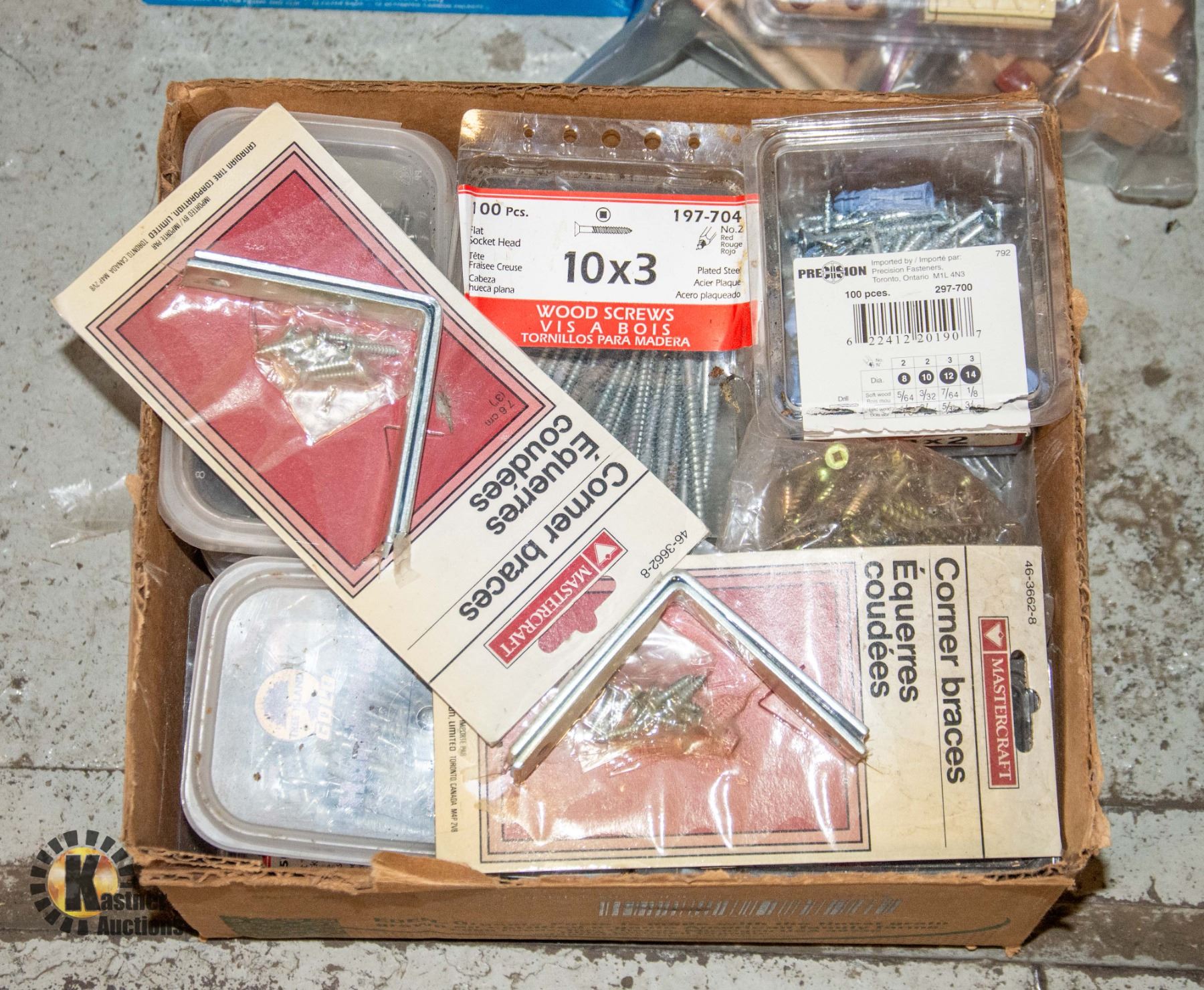 HARDWARE/FASTENERS/MISC- BOX LOT ASSORTED