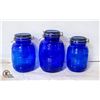 Image 1 : 3 USED BLUE CRACKER BARREL CANISTERS