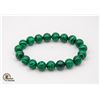 Image 1 : #97-GREEN MALACHITE BEAD BRACELET 10MM /7.5"