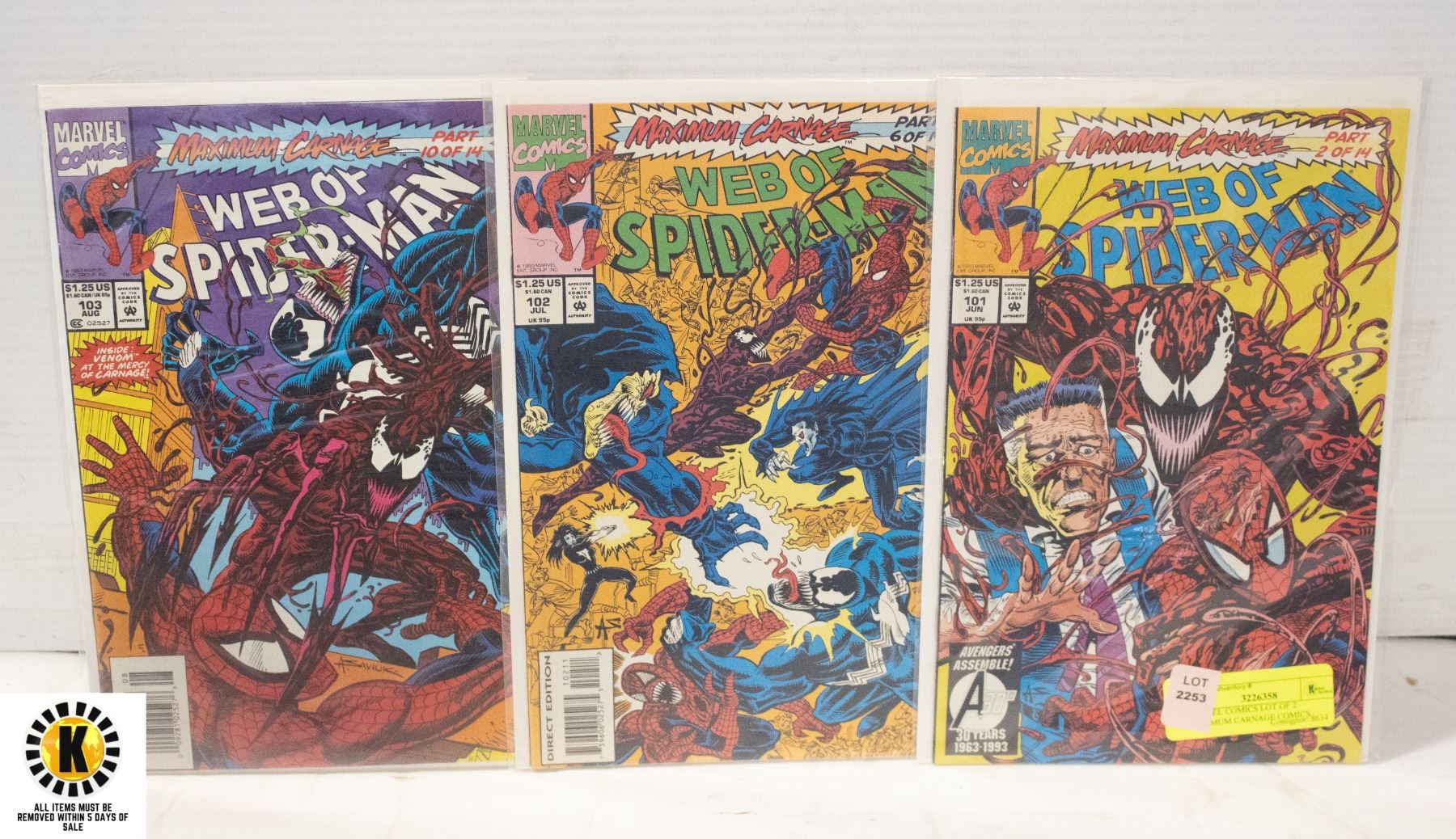 Maximum Comics MARVEL COMICS LOT OF 2 MAXIMUM CARNAGE COMICS