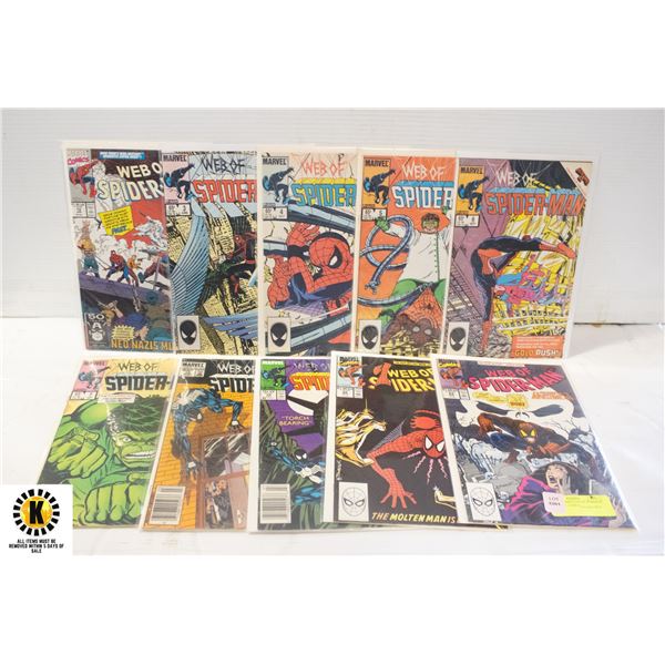 MARVEL COMICS LOT OF 10 WEB OF SPIDERMAN COMICS