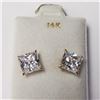 Image 1 : BZ1682-162 14K PRINCESS CUT CZ EARRINGS