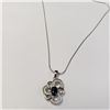 Image 1 : BZ1682-189 SILVER SAPPHIRE AND CZ 16" NECKLACE
